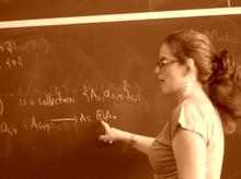 Osorno at a chalkboard