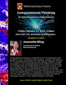Jeannette Wing, MathAcrossCampus poster
