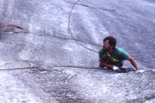 Steve Mitchell climbing in Squamish
